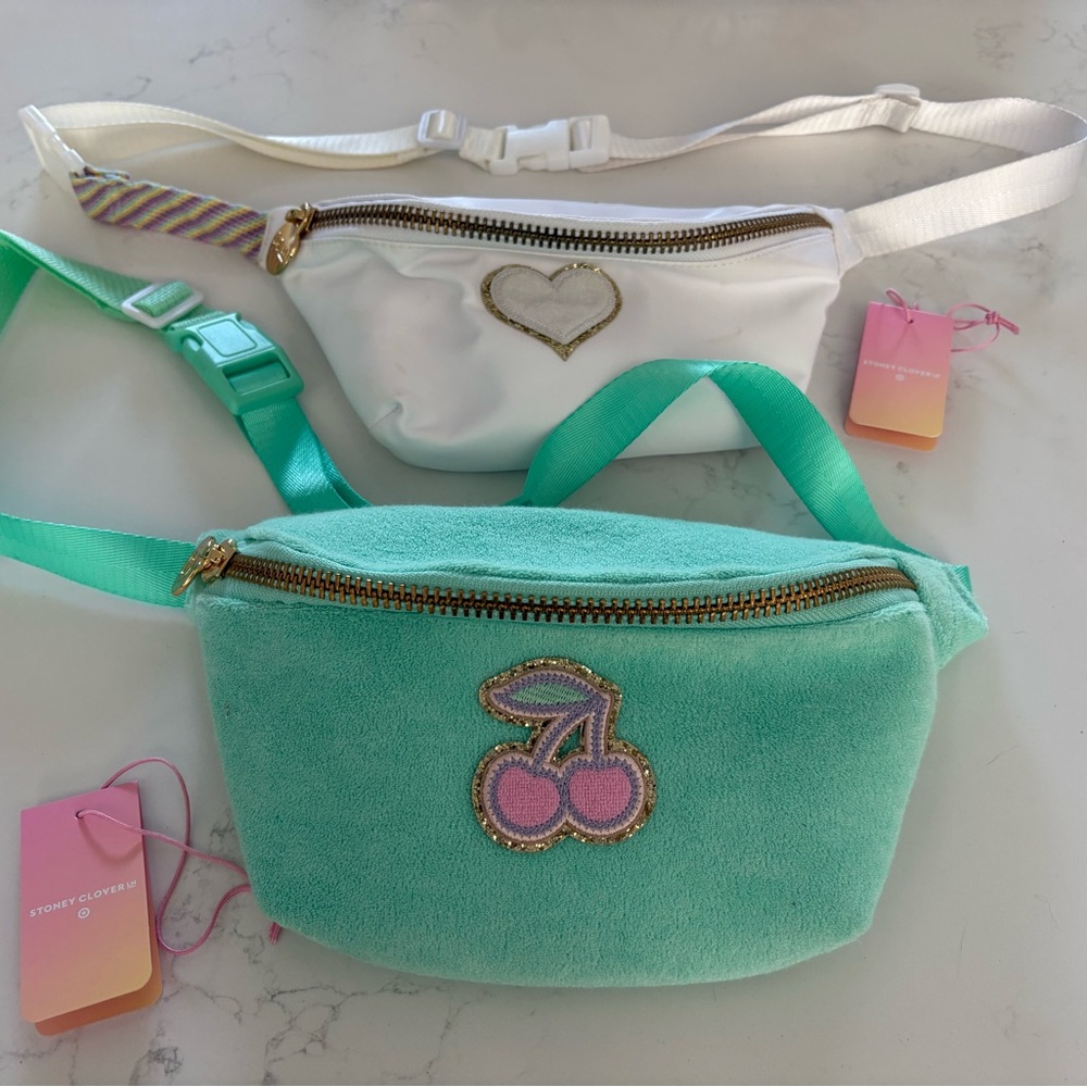 Stoney Clover Lane x Target MintTerry Cherry&White Heart FannyPacks w/extenders